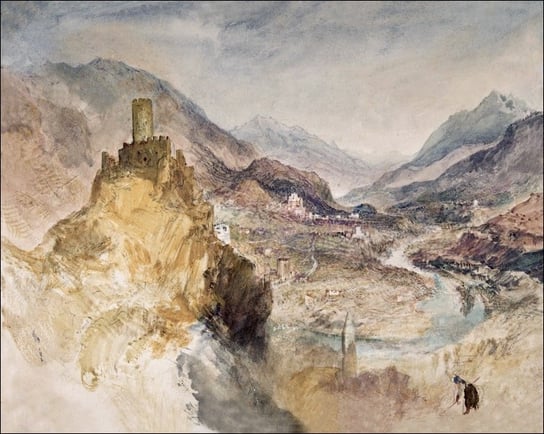 Galeria Plakatu, Plakat, Chatel Argent and the Val d'Aosta from above Villeneuve, William Turner, 100x70 cm Galeria Plakatu