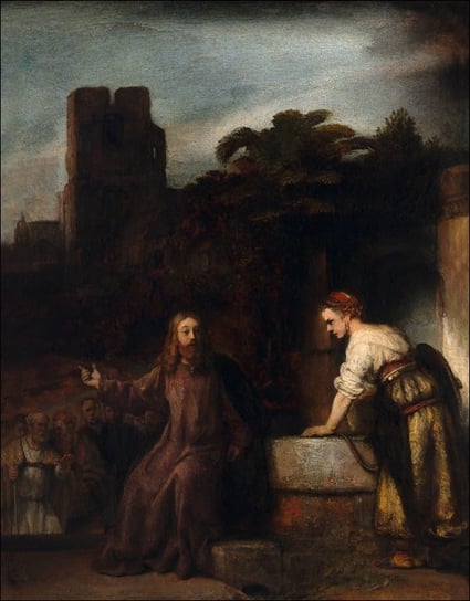 Galeria Plakatu, Plakat, Christ and the Woman of Samaria, Rembrandt, 40x50 cm Galeria Plakatu