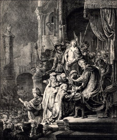 Galeria Plakatu, Plakat, Christ Before Pilate Large Plate, Rembrandt, 42x59,4 cm Galeria Plakatu
