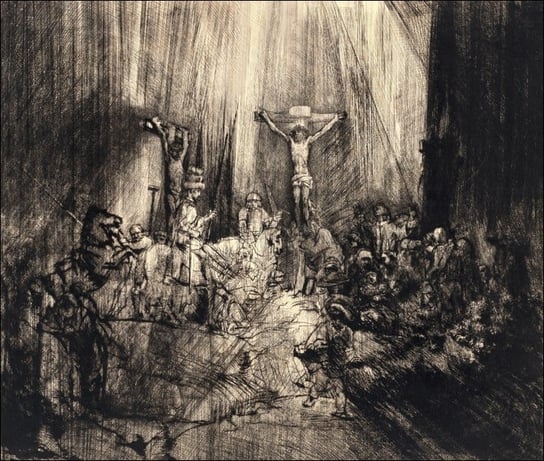 Galeria Plakatu, Plakat, Christ Crucified Between the Two Thieves The Three Crosses, Rembrandt, 91,5x61 cm Galeria Plakatu