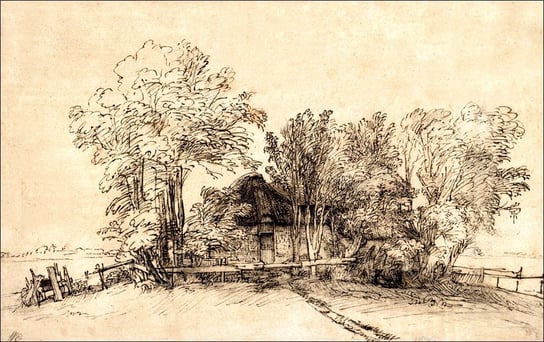 Galeria Plakatu, Plakat, Cottage among Trees, Rembrandt, 84,1x59,4 cm Galeria Plakatu