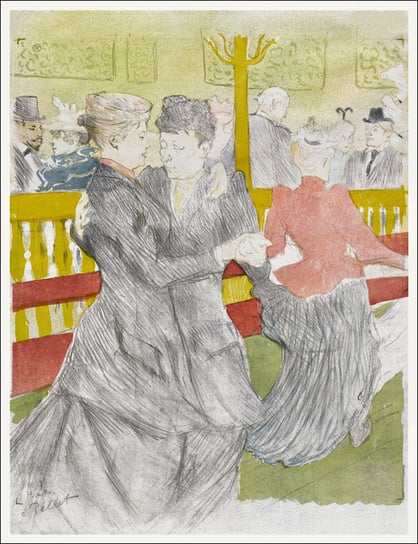 Galeria Plakatu, Plakat, Dance at the Moulin Rouge, Henri De Toulouse-Lautrec, 61x91,5 cm Galeria Plakatu