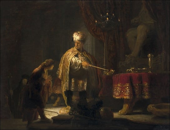 Galeria Plakatu, Plakat, Daniel and Cyrus Before the Idol Bel, Rembrandt, 59,4x42 cm Galeria Plakatu