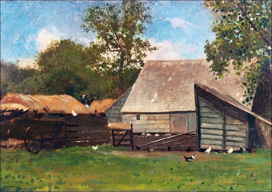 Galeria Plakatu, Plakat, Farmyard with Ducks and Chickens, Winslow Homer, 29,7x21 cm Galeria Plakatu