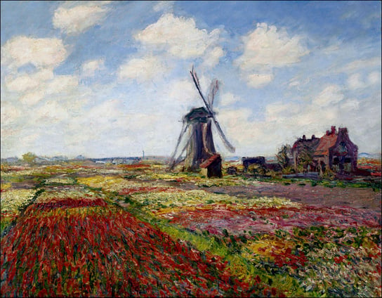Galeria Plakatu, Plakat, Fields of tulip with the rijnsburg windmill, Claude Monet, 29,7x21 cm Galeria Plakatu