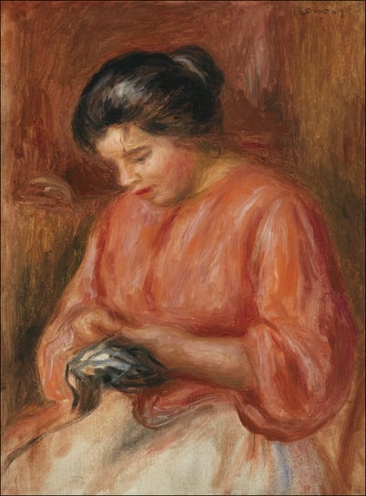 Galeria Plakatu, Plakat, Girl Darning, Pierre-Auguste Renoir, 30x40 cm Galeria Plakatu