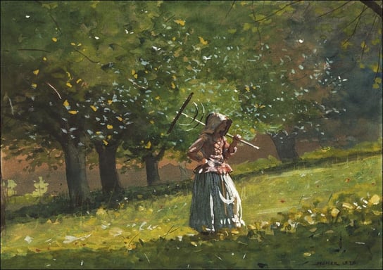 Galeria Plakatu, Plakat, Girl with Hay Rake, Winslow Homer, 100x70 cm Galeria Plakatu
