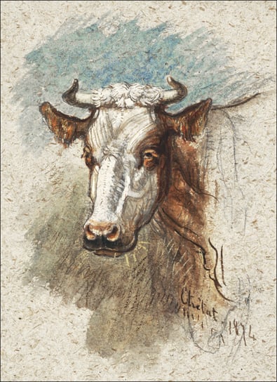 Galeria Plakatu, Plakat, Head of a Cow, Étretat, Samuel Colman, 59,4x84,1 cm Galeria Plakatu