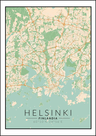 Galeria Plakatu, Plakat, Helsinki Mapa Kolorowa, 60x80 cm Galeria Plakatu