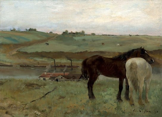 Galeria Plakatu, Plakat, Horses In A Meadow, Edgar Degas, 100x70 cm Galeria Plakatu