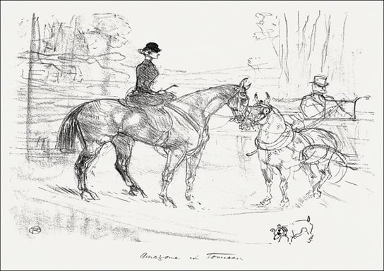Galeria Plakatu, Plakat, Horsewoman and Cart, Henri De Toulouse-Lautrec, 50x40 cm Galeria Plakatu