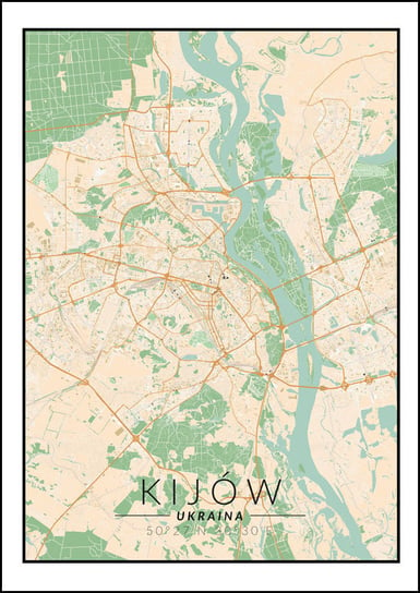 Galeria Plakatu, Plakat, Kijów Mapa Kolorowa, 21x29,7 cm Galeria Plakatu