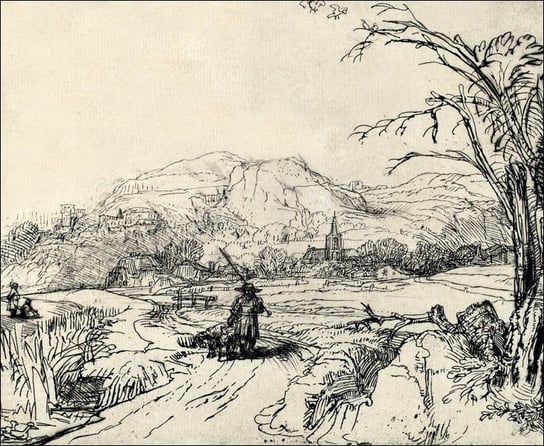 Galeria Plakatu, Plakat, Landscape with Sportsman and Dog, Rembrandt, 40x30 cm Galeria Plakatu