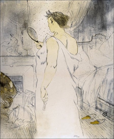 Galeria Plakatu, Plakat, Looking in a Mirror, Henri de Toulouse-Lautrec, 59,4x84,1 cm Galeria Plakatu