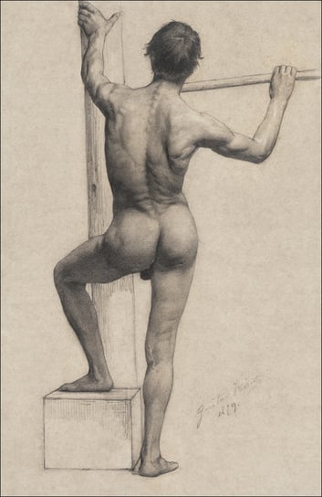 Galeria Plakatu, Plakat, Male Nude with Left Foot on a Pedestal, Gustav Klimt, 59,4x84,1 cm Galeria Plakatu