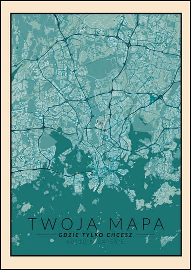 Galeria Plakatu, Plakat, Mapa Twojego Miasta Vintage, 21x29,7 cm Galeria Plakatu