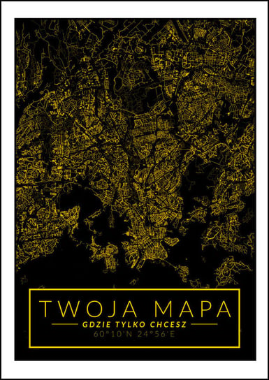 Galeria Plakatu, Plakat, Mapa Twojego Miasta Złota, 29,7x42 cm Galeria Plakatu