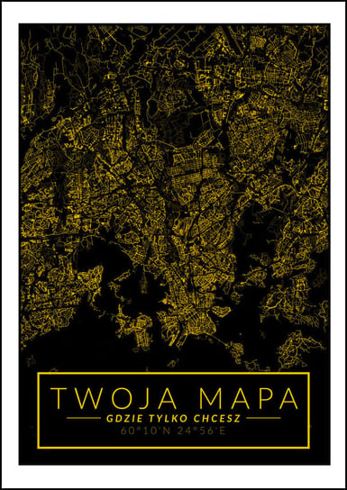 Galeria Plakatu, Plakat, Mapa Twojego Miasta Złota, 30x40 cm Galeria Plakatu