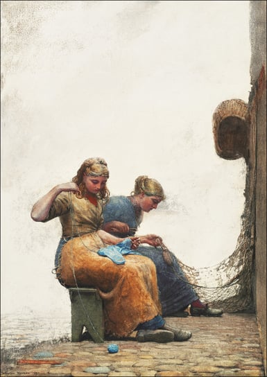 Galeria Plakatu, Plakat, Mending the Nets, Winslow Homer, 59,4x84,1 cm Galeria Plakatu