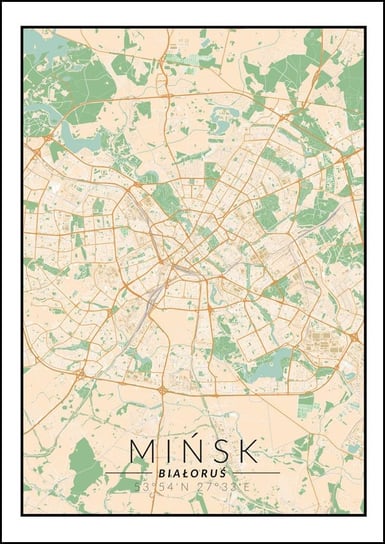 Galeria Plakatu, Plakat, Mińsk Mapa Kolorowa, 21x29,7 cm Galeria Plakatu