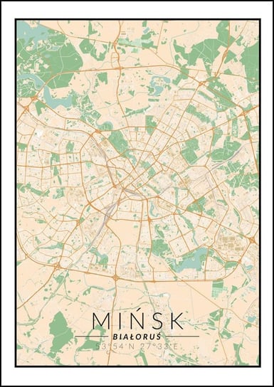 Galeria Plakatu, Plakat, Mińsk Mapa Kolorowa, 42x59,4 cm Galeria Plakatu