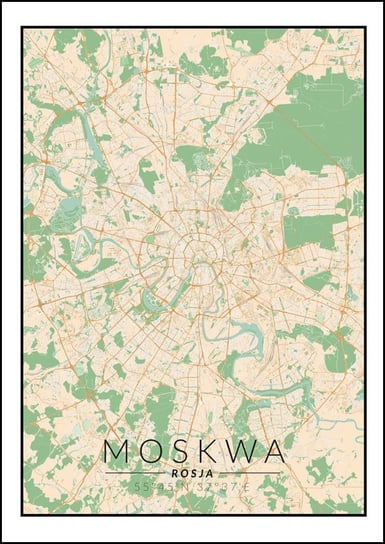 Galeria Plakatu, Plakat, Moskwa Mapa Kolorowa, 21x29,7 cm Galeria Plakatu