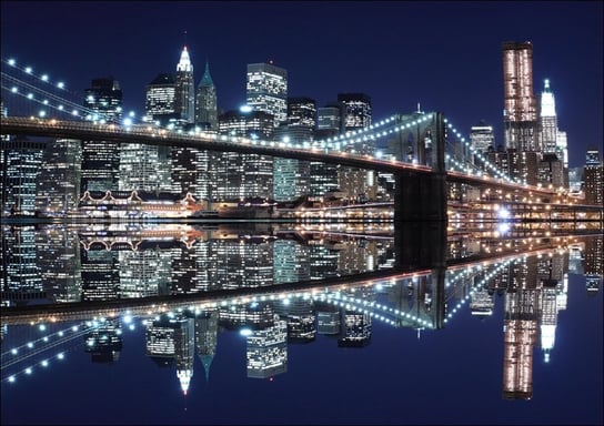 Galeria Plakatu, Plakat, New York Brooklyn Bridge night, 59,4x42 cm Galeria Plakatu