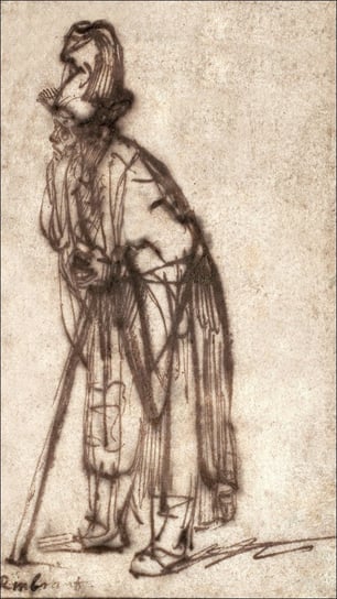 Galeria Plakatu, Plakat, Old Man Leaning on a Stick, Rembrandt, 42x59,4 cm Galeria Plakatu