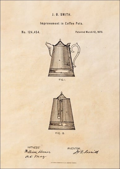 Galeria Plakatu, Plakat, Patent Dzbanek na Kawę Projekt z 1872, 29,7x42 cm Galeria Plakatu