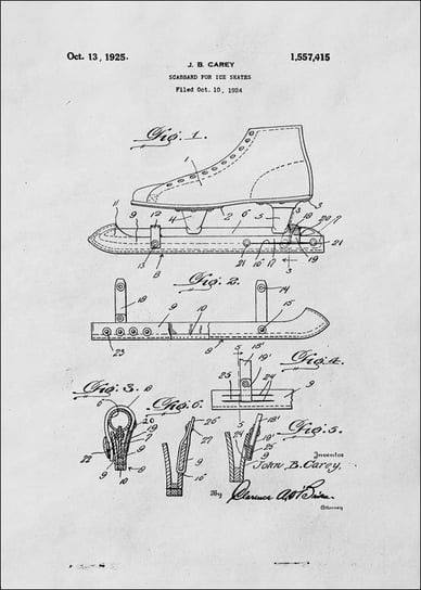 Galeria Plakatu, Plakat, Patent Łyżwy Projekt z 1925, 60x80 cm Galeria Plakatu