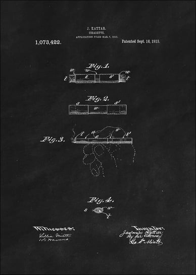 Galeria Plakatu, Plakat, Patent Papieros Projekt z 1913, black, 30x40 cm Galeria Plakatu