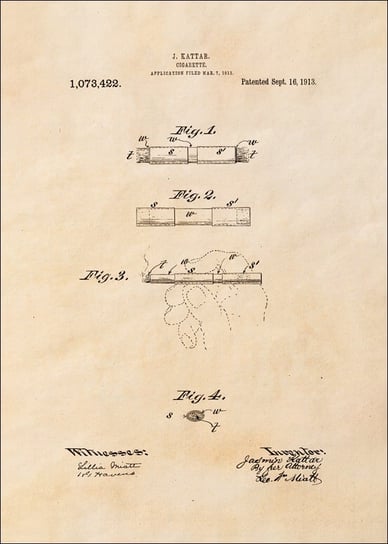 Galeria Plakatu, Plakat, Patent Papieros Projekt z 1913, sepia, 20x30 cm Galeria Plakatu