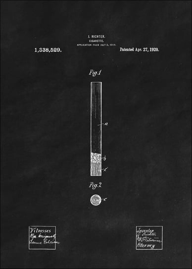 Galeria Plakatu, Plakat, Patent Papieros Projekt z 1920, black, 29,7x42 cm Galeria Plakatu