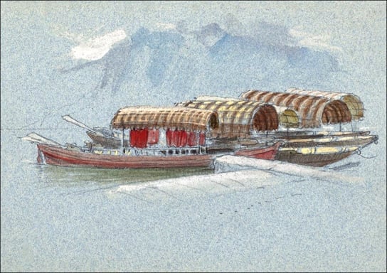 Galeria Plakatu, Plakat, Pleasure Boats, Lake Lucerne, Samuel Colman, 42x29,7 cm Galeria Plakatu