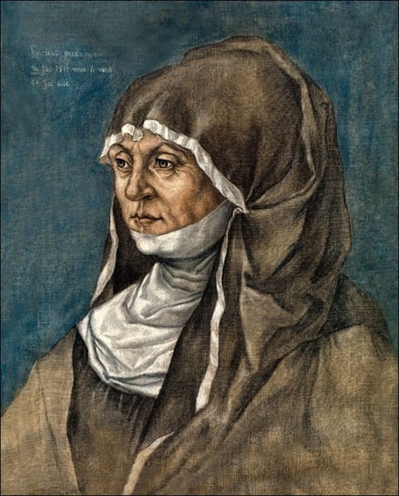 Galeria Plakatu, Plakat, Portrait of a Woman, Said to Be Caritas Pirckheimer (1467–1532), Albrecht Durer, 70x100 cm Galeria Plakatu