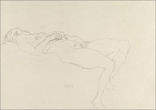 Galeria Plakatu, Plakat, Reclining Nude, Gustav Klimt, 100x70 cm Galeria Plakatu