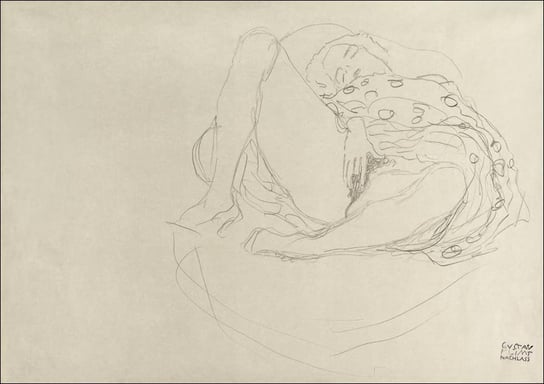 Galeria Plakatu, Plakat, Reclining Nude with Drapery, Gustav Klimt, 29,7x21 cm Galeria Plakatu