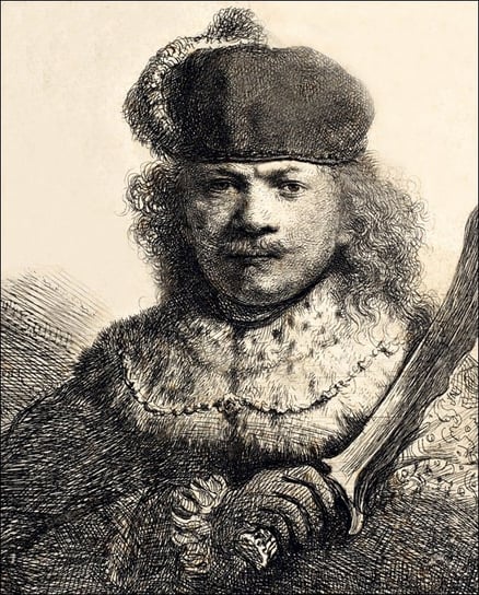 Galeria Plakatu, Plakat, Rembrandt with Raised Sabre, Rembrandt, 59,4x84,1 cm Galeria Plakatu