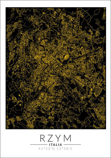 Galeria Plakatu, Plakat, Rzym Złota Mapa, 21x29,7 cm Galeria Plakatu