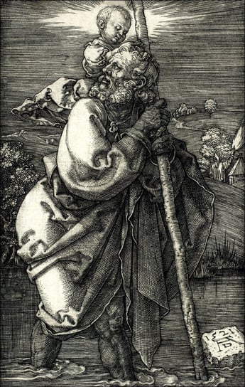 Galeria Plakatu, Plakat, Saint Christopher Facing Left, Albrecht Durer, 40x60 cm Galeria Plakatu