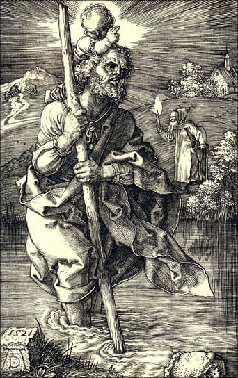 Galeria Plakatu, Plakat, Saint Christopher Facing Right, Albrecht Durer, 29,7x42 cm Galeria Plakatu