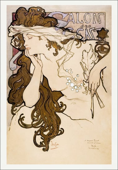Galeria Plakatu, Plakat, Salon des Cent poster, Alphonse Maria Mucha, 21x29,7 cm Galeria Plakatu