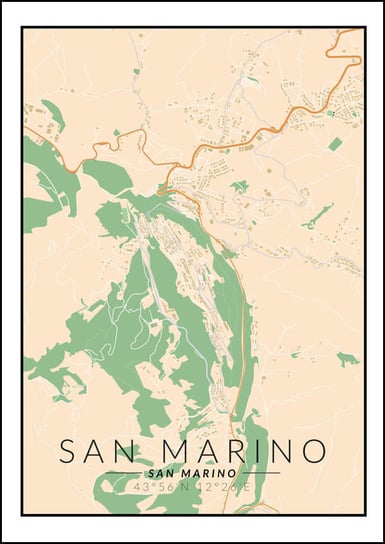 Galeria Plakatu, Plakat, San Marino Mapa Kolorowa, 21x29,7 cm Galeria Plakatu