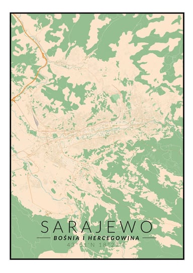 Galeria Plakatu, Plakat, Sarajewo Mapa Kolorowa, 59,4x84,1 cm Galeria Plakatu