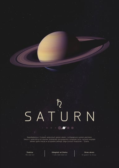 Galeria Plakatu, Plakat, Saturn, 20x30 cm Galeria Plakatu