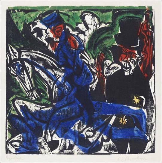 Galeria Plakatu, Plakat, Schlemihl Encounters the Little Gray Man on the Road, Ernst Ludwig Kirchner, 50x50 cm Galeria Plakatu