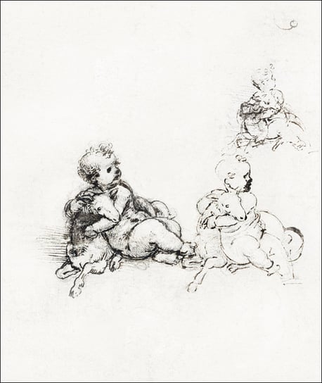 Galeria Plakatu, Plakat, Studies for the Christ Child with a Lamb, Leonardo Da Vinci, 42x59,4 cm Galeria Plakatu