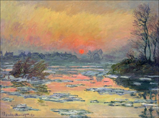 Galeria Plakatu, Plakat, Sunset on the Seine in Winter, Claude Monet, 40x30 cm Galeria Plakatu