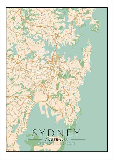 Galeria Plakatu, Plakat, Sydney Mapa Kolorowa, 20x30 cm Galeria Plakatu