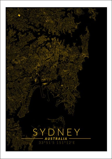 Galeria Plakatu, Plakat, Sydney mapa złota, 70x100 cm Galeria Plakatu